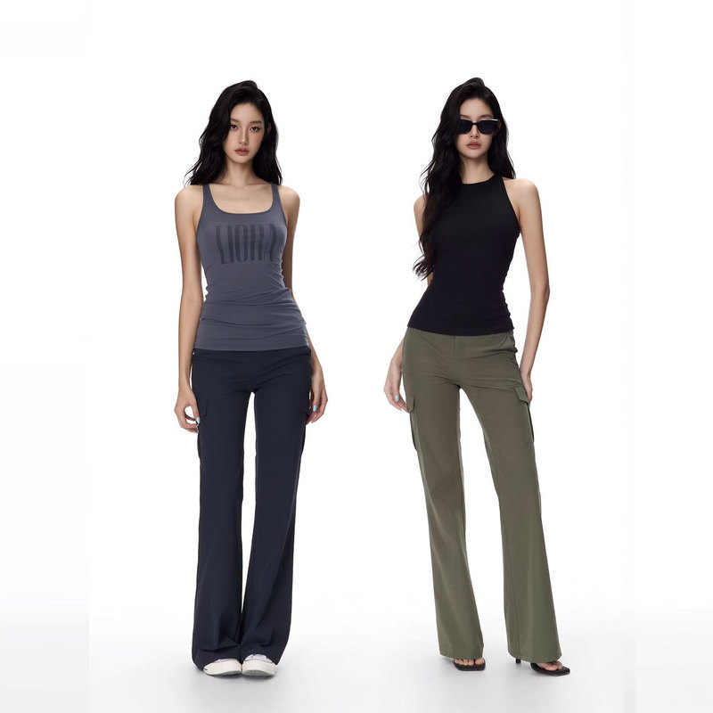 Jim Kennet Thin Low-Waist Stretchy Slim-Fit Sun-Protective Flared Cargo Pants Jim Kennet Thin Low-Waist Stretchy Slim-Fit Sun-Protective Flared Cargo Pants