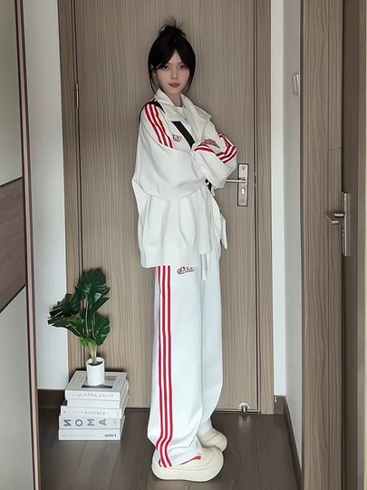 少年感运动服套装女春秋跑步学生宽松韩版时尚卫衣盐系休闲两件套