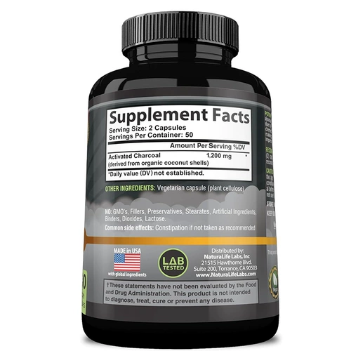 Лаборатории натуральной жизни США, активированные углеродные лаборатории, активированные углеродные капсулы, активированные углеродные капсулы