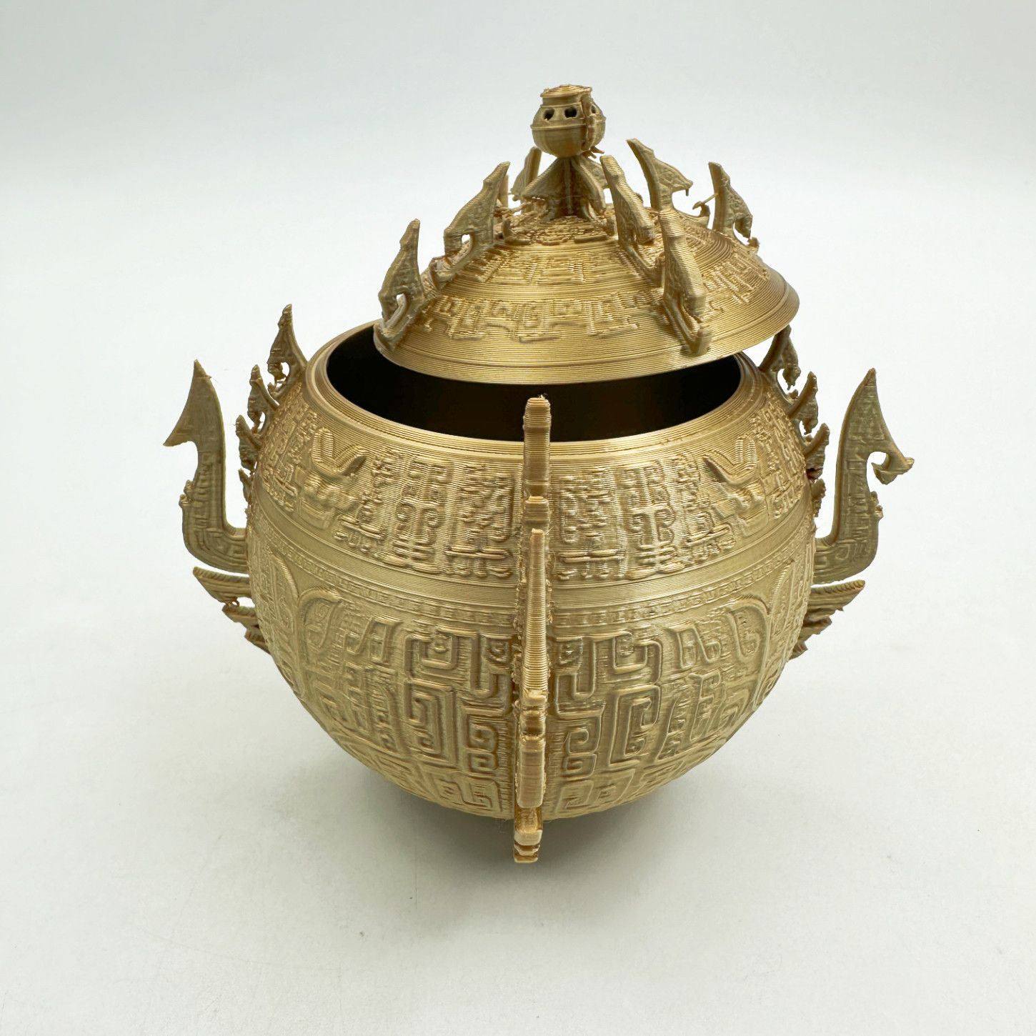 3D一体式打印哪吒天元鼎内可炼丹可藏礼物模型仿真金铜器炼丹炉评价- 淘宝网