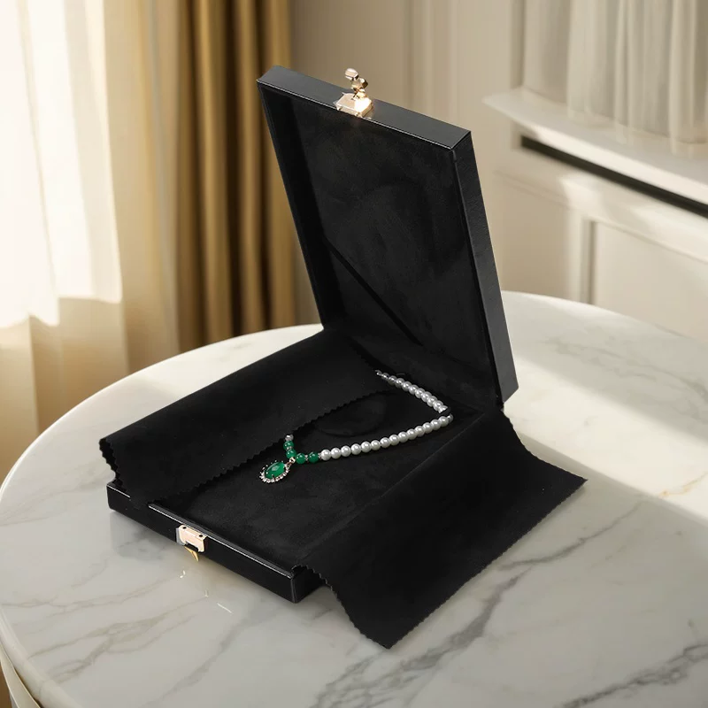 米喀 Jewelry, high-end storage box, rectangular set pearl, storage system, light luxury style, with gem, 3 piece set