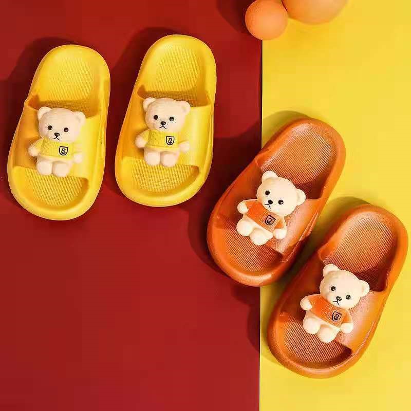 Children's slippers summer bear net red cute boy indoor home non-slip girl bath soft bottom baby sandals