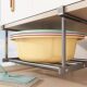 Various storage tools in the bathroom can be retractable washbasin storage rack under the bathroom cabinet layered basin storage rack