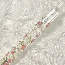 3PC Cute Flower Retractable Gel Pen Transparent Black 0 5mm