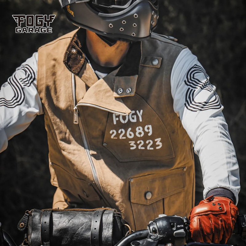 Fulu Garage Retro Cycling Vest Hump Vest Motorcycle Windproof Warm Triumph Ducati Motorcycle Jacket