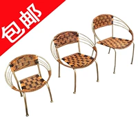 Ghế mây tre ghế nhựa ngoài trời dệt ban công bàn ghế nhà mùa hè mát ghế giải trí đồ nội thất đơn giản ghế rèn sắt - Bàn ghế ngoài trời / sân ghế ban công đẹp