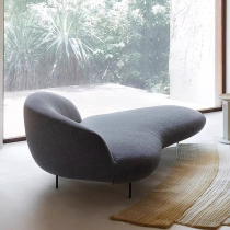 American retro fabric chaise longue chair minimalist bedroom lazy lounge chair beauty couch French modern simple toffee chair