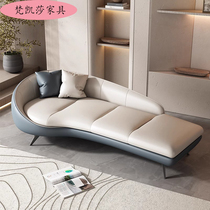Minimalist internet celebrity genuine leather chaise longue chair for various sizes of living room lounge chair bedroom chaise longue cowhide beauty couch
