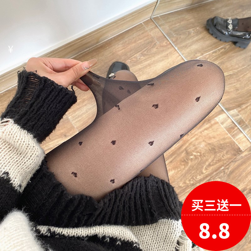 Spring and summer days of lolita lolita stockings ultra thin sexy jk pantyhose heart shaped pickup black and white stockings
