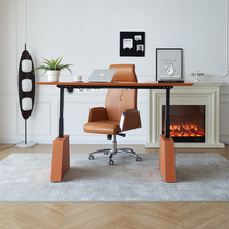 Lift desk saddle leather computer table and chair office desk executive desk e-sports table and chair for adults and children to read