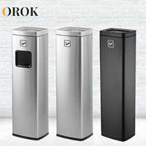 Stainless steel ash bucket cigarette butt column shopping mall hotel elevator entrance cigarette extinguisher commercial smoking trash can with ashtray