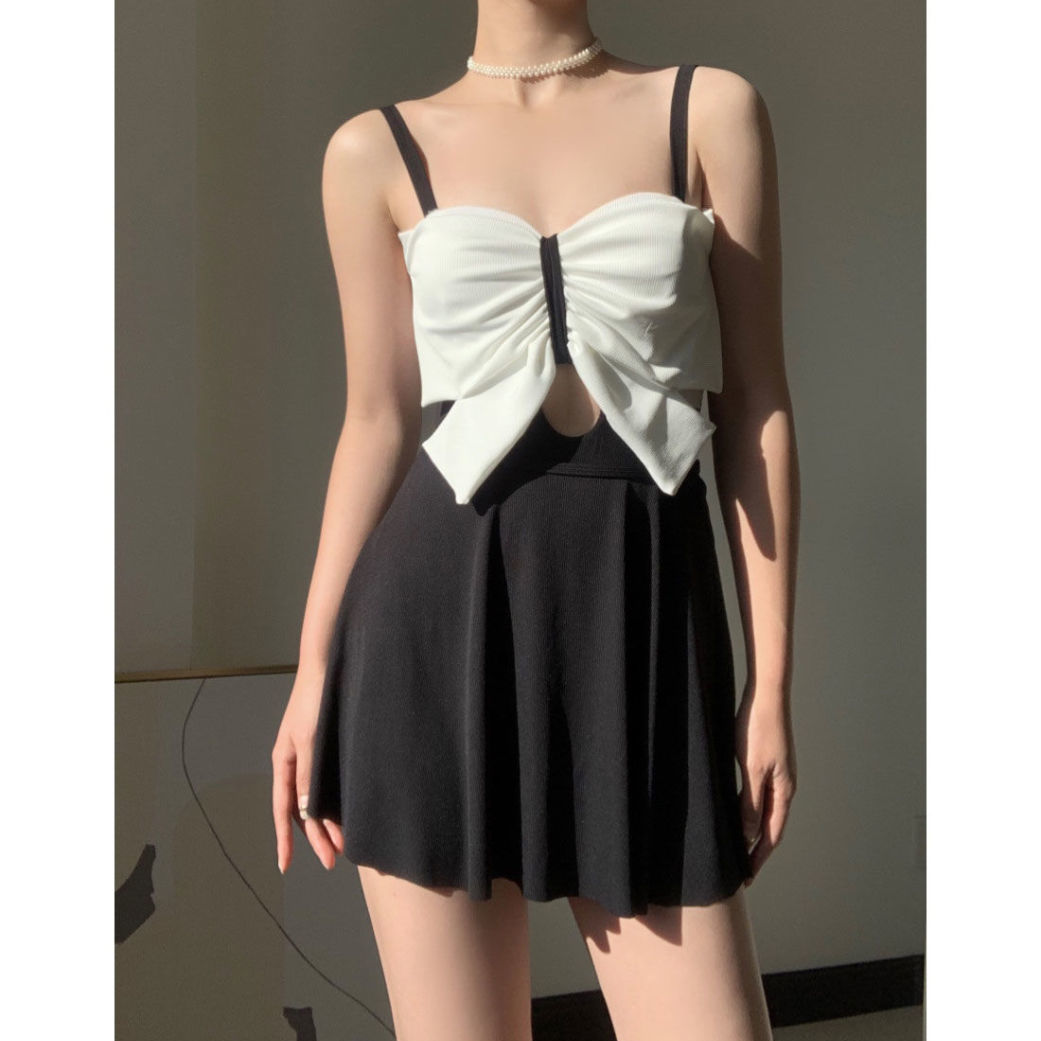 Beach Spa Swimsuit Woman Pure Desire Sexy Shade Conservative South Korea's Skirt Style High Waist Display Slim Harness