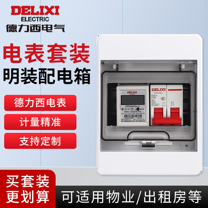 德力西单相4G导轨电表套装充电桩配电箱出租房220v成套箱户外防水