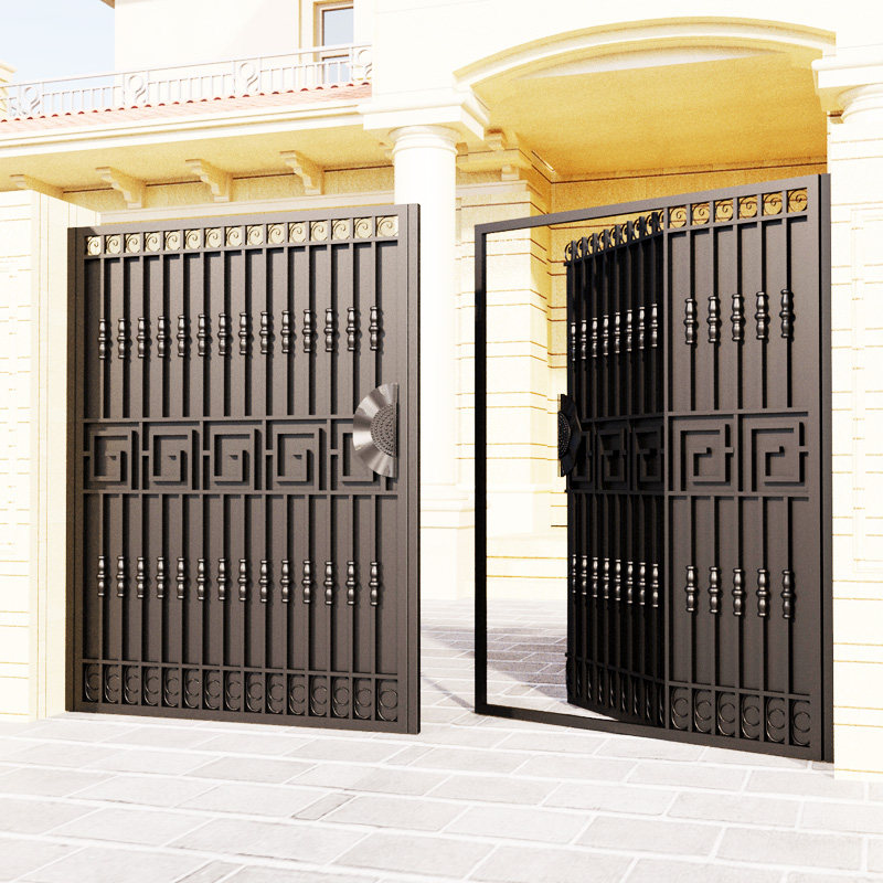 Yard fence fence gate villa opposite door large iron gate household wrought iron gate courtyard gate rural rural entry community