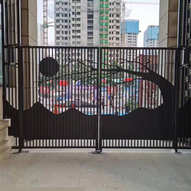 Custom wrought iron gate courtyard gate garden villa door simple venetian door open door single double open outdoor iron gate