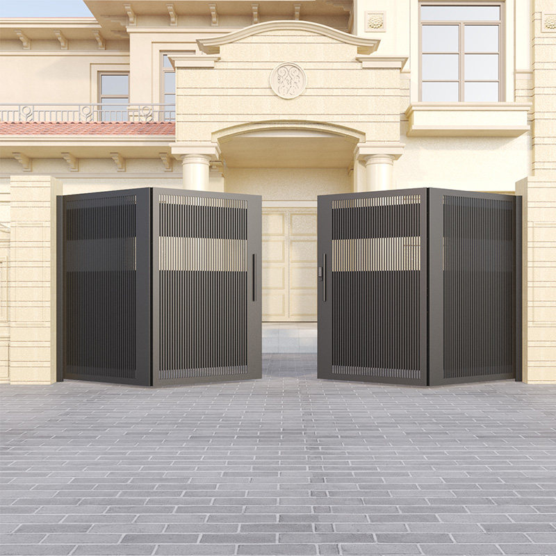 Stainless steel yard gate four folding doors villa courtyard gate rural rural garden fence gate aluminum alloy custom