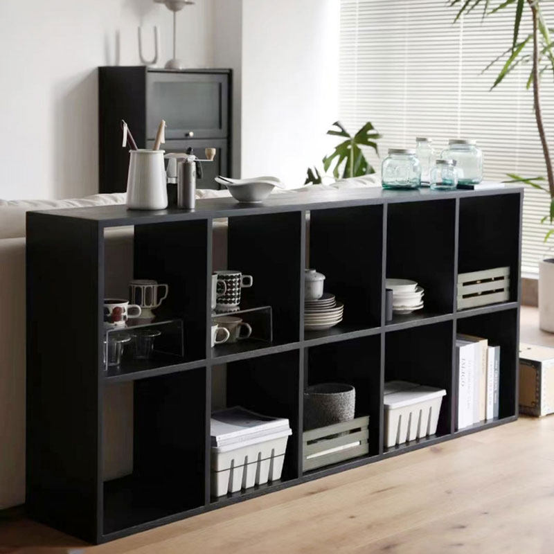 Minimalist plaid cabinet Living room bookcase children's bookshelves Shelves Shelves Toys Contained Solid Wood Dwarf Cabinets 8 Octaobao-Taobao