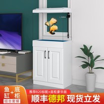 Fish tank next to the sofa home floor fully enclosed one-piece free water change quiet small audio cabinet living room 2021 new