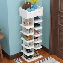 Ultra-narrow gap shoe cabinet entry door small size shelf home door high-end 2021 new net red all-in-one leaning against the wall