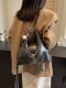 Autumn large-capacity high-end backpack, fashionable and versatile commuter bag, retro light luxury niche one-shoulder cross-body tote bag