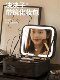 Large capacity partitioned cosmetic bag partitioned waterproof with light mirror beauty supplies storage bag business trip commuting toiletry bag