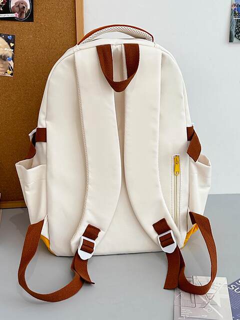 Niche design schoolbag 2026 new high school student literary and artistic contrasting color large capacity waterproof student casual backpack