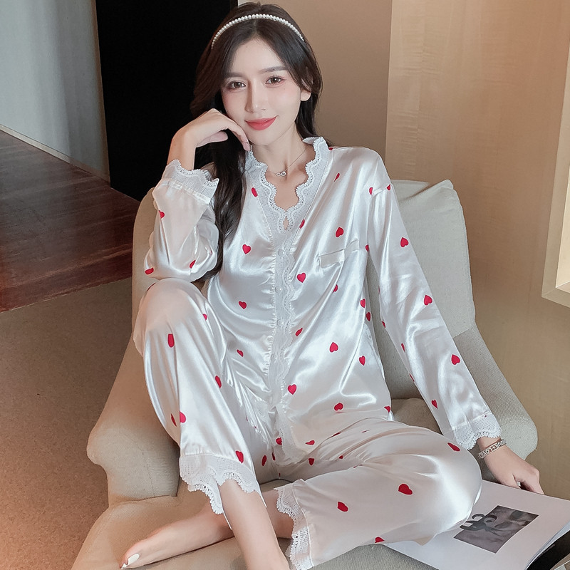 Japanese pajamas women's 2022 new real silk high-quality mulberry silk thin section ice silk sweet home clothes two-piece set