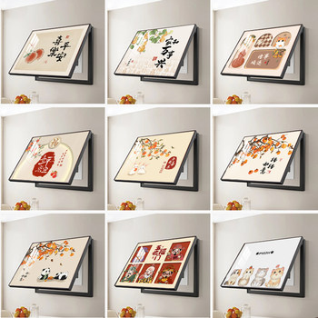 Meter box decorative painting without punching new chinese style distribution box