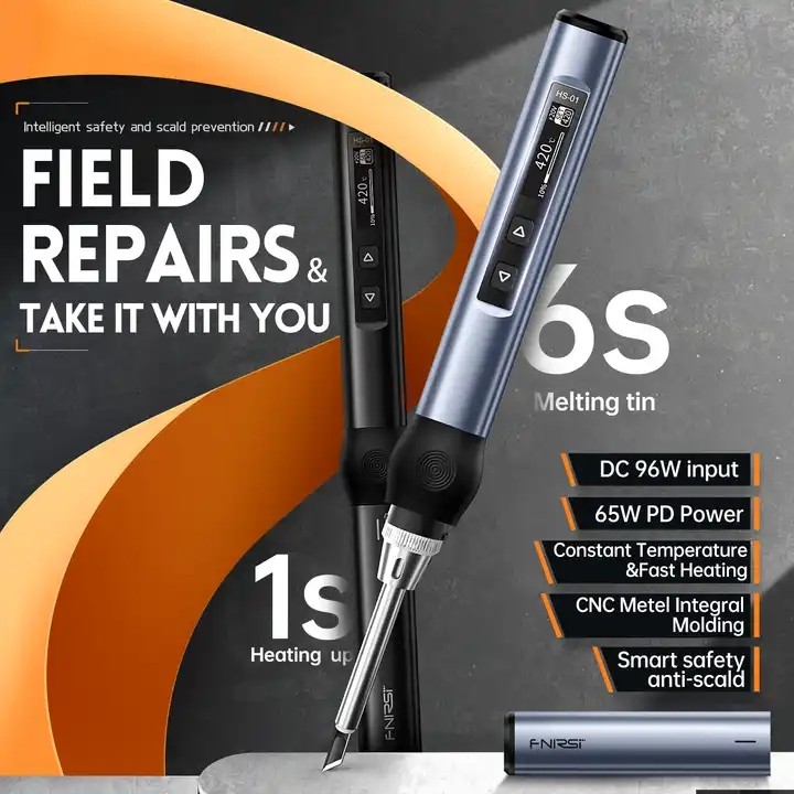 FNIRSI HS-01 Smart Electric Soldering Iron PD 65W Adjustable