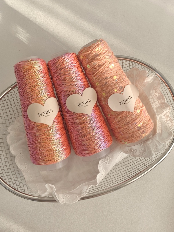 Sunset Orange! Iridescent Core-Spun Yarn Crochet Phone Bag, Crochet Dumpling Bag, Underarm Bag, 1mm Orange Yarn
