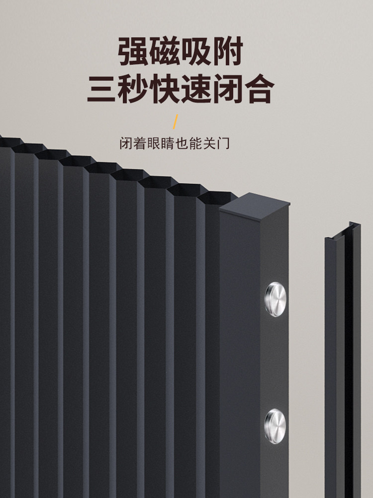 Honeycomb Folding Door, No-Drill Kitchen Invisible Trackless Sliding Partition Door, Bathroom Home Bedroom Gas Door