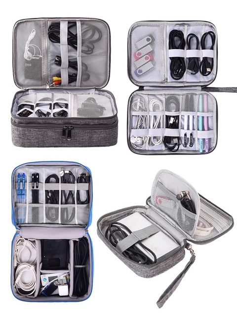 Multifunctional Data Cable Storage Bag, Laptop Power Cord Storage Box, Digital Storage, Earphone Charger, Power Bank, Mobile Phone Electronic Accessories, Mobile Hard Drive Case, Protective Case, Large Capacity