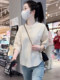 洋气减龄中袖衬衫女2025夏季爆款宽松简约休闲显瘦百搭翻领上衣服