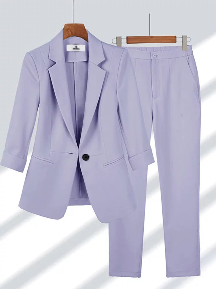 Summer set, fitted suit, simple and elegant design, plus size