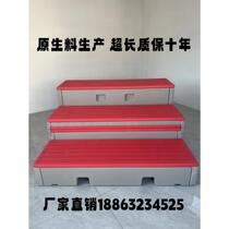 Zhejiang PE plastic chorus step school new mobile flip folding step school classroom mobile three-story stage