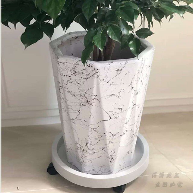Flowerpot clearance processing special price loss octagonal shaped grid ceramic living room office building green radish fortune tree green plant