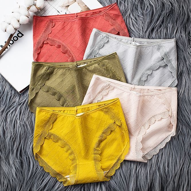 1 2 3 panties in the plain cotton, the wear and the breathable sexy lace side lace side lace trigon trousers