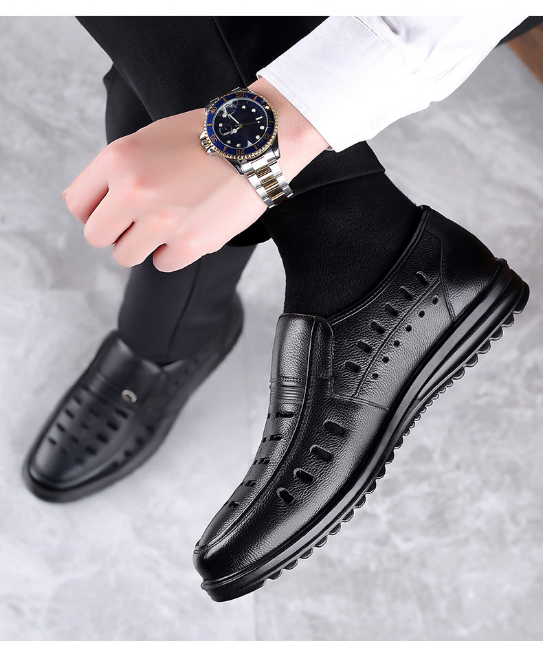 Edenbo 爱登堡 2022年夏季款 真皮镂空透气男式皮鞋 天猫优惠券折后￥68包邮（￥118-50）2色可选