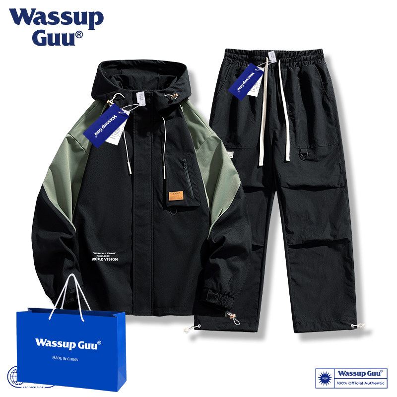 WASSUP GUU Assault Clothing Suit Men's Spring Autumn Day Department Tide Card Outdoor Function Windproof Big Code Tooling Jacket Tide-Taobao
