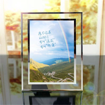 Inspirational and heart-warming glass photo frame ornaments desktop table decorations customized student learning self-discipline and struggle creative gifts