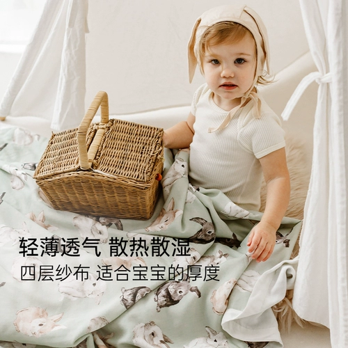 Детское летнее марлевое одеяло для новорожденных