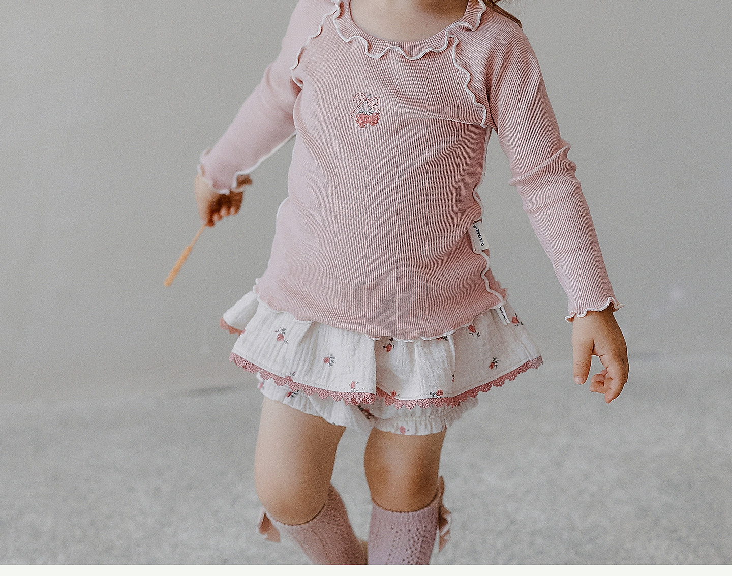 【新品】OAK FAMILY女童长袖t恤儿童打底衫秋装圆领纯色上衣 — 2