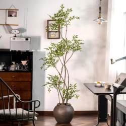 Artificial Green Plant Bamboo Decoration for Indoor Living Room, Large Floor-Standing Potted Fake Tree Micro-Landscape Plant