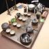 Bộ ấm trà hoàn toàn tự động ấm đun nước tích hợp khay trà nhà phòng khách mới bàn pha trà đơn giản kung fu đĩa lớn bàn trà gỗ nguyên khối bàn trà vuông Bàn trà