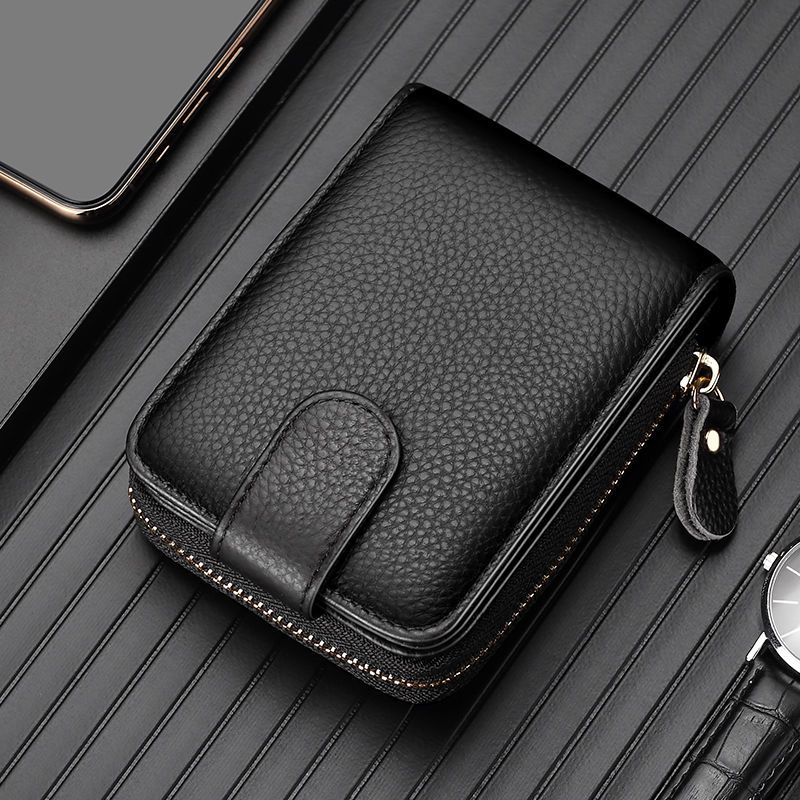 Card Bag Men's Refined High-end 2021 New Leather Sleeve Multifunction Document Cutting Sleeve Large Capacity Line Driving License Sleeve