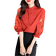 European short-sleeved chiffon shirt autumn 2022 new summer red top fashion shirt women's foreign style shirt