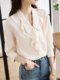 Popular High-End Ruffled Shirt with a Unique Thin Design for Spring, Autumn, and Winter, French-Style Long-Sleeved Top for Professional Wear