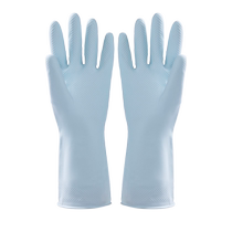 (Self-operated) One-size-fits-all latex gloves durable household kitchen dishwashing gloves for women thickening cleaning artifact housework