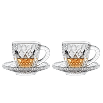 (Self-operated) BOHEMIA Czech imported crystal glass with handle coffee exquisite tea cup set gift box with saucer