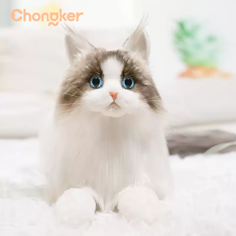 Chongker ペットゲスト ラグドール 猫 シミュレーション 猫人形 コンパニオン人形 飾り ぬいぐるみ ガールフレンドギフト